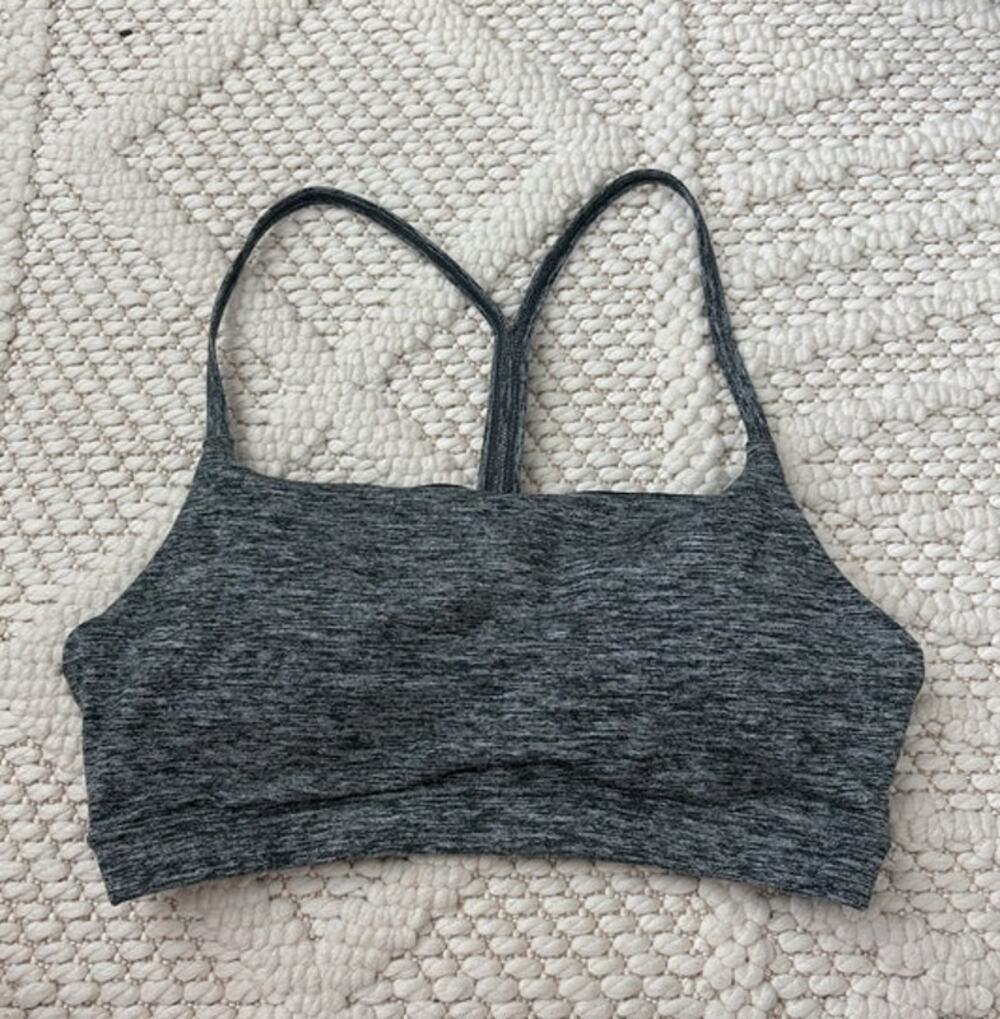 Lole Womens Heathered Grey Stretch Half Moon Sports Bra Size Small